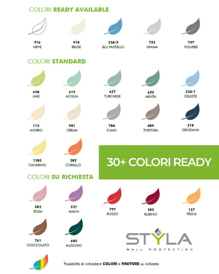 30 colori disponibili styla wall protection